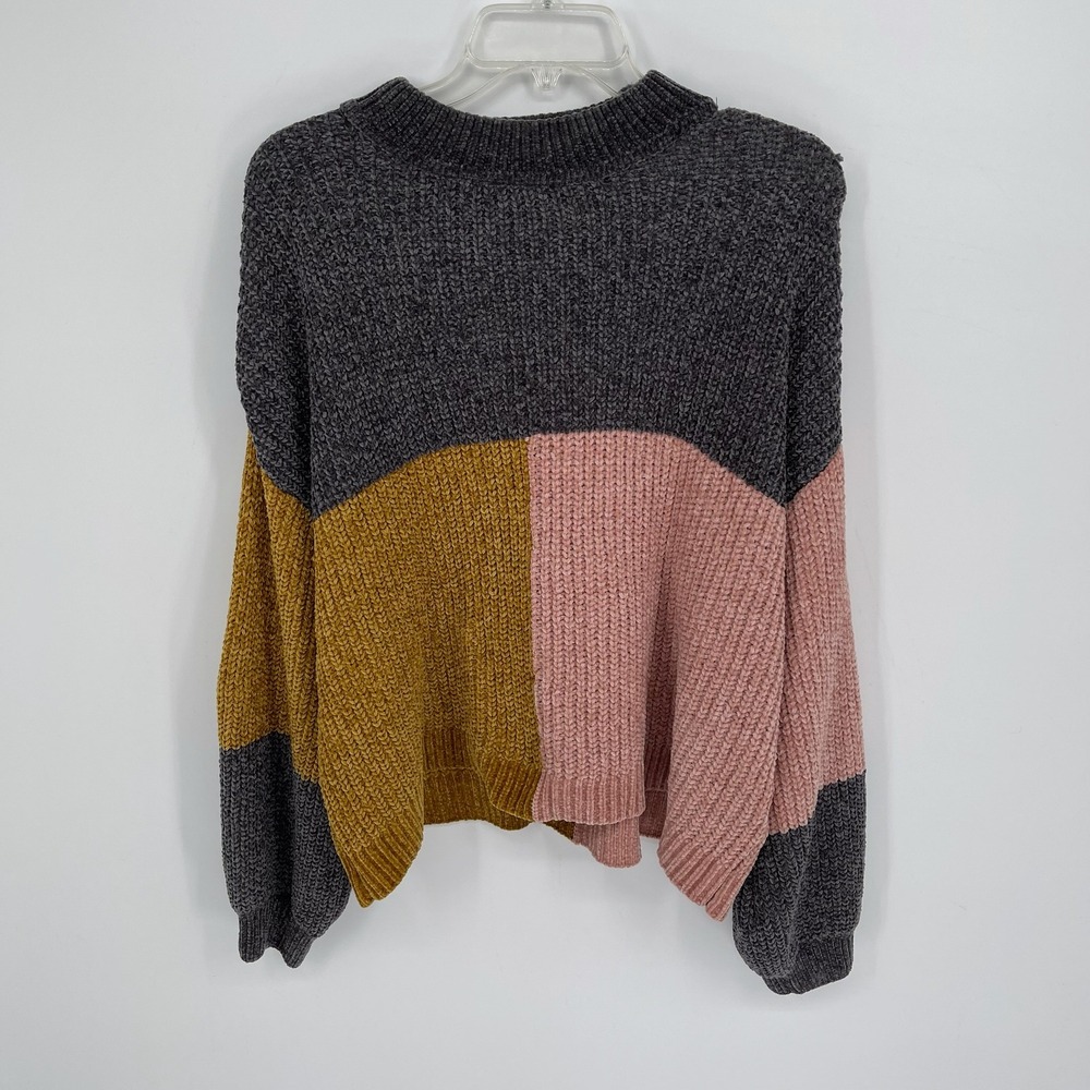 99 Jane Street Women's Multicolor Colorblock Chenille Knit Sweater‎ Size XL